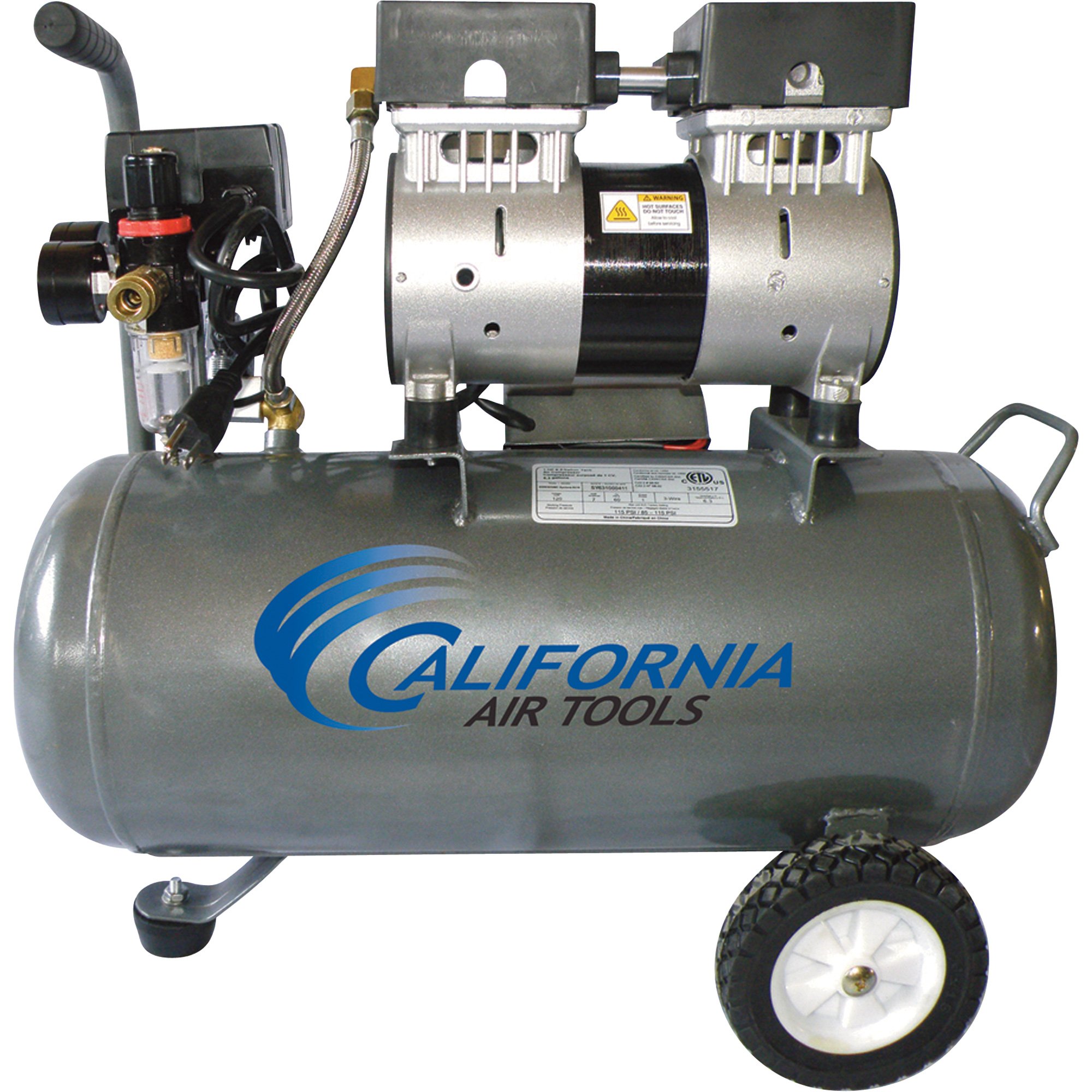 California Air Tools Ultra Quiet, Oil-Free Air Compressor — 1 HP, 6.3-Gallon, Model# 6310